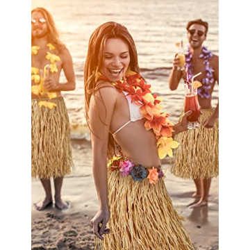 Giegxin Raffia Grass Skirts Tropical Hawaiian Luau Party
