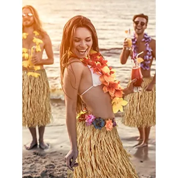 Giegxin Raffia Grass Skirts Tropical Hawaiian Luau Party
