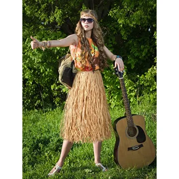 Giegxin Raffia Grass Skirts Tropical Hawaiian Luau Party