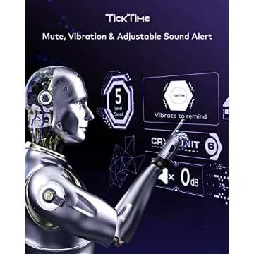 Ticktime Pomodoro Productivity Timer Cube, Hexagon Flip Clock, Pause & Resume, Silent, Vibrate & Adjustable Sound Alarm, for ADHD, Task, Work, Study, 5/15/25/30/45/60min & Custom Countdown, Purple