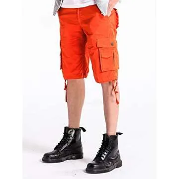 OCHENTA Men's Cargo Shorts Comfortable Loose Fit Multi Pocket