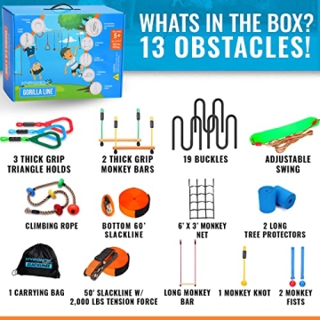 Hyponix Ninja Warrior Obstacle Course for Kids Outdoor Fun
