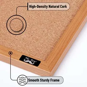 Mr. Pen- Cork Board, 24”x36”, Framed Cork Board, Push Pin Board for Walls with Frame, Office Cork Board, Bulliten Board, Corkboards for Wall