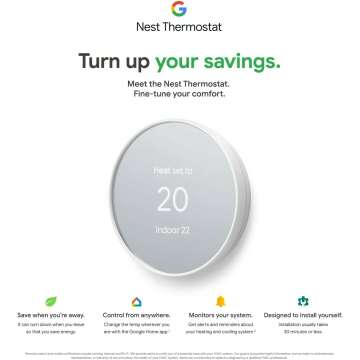 Google Nest Smart Thermostat - Programmable & Wifi Control