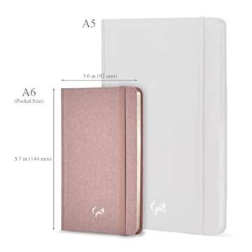 Jumping Fox Design Slim A6 Pocket Notebook College Ruled 3.6 X 5.7 Hardcover Small Notebook Journal ...