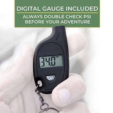 Real 4X4 4 Tire Air Deflators for Offroad Vehicles, Cars, ATVs, Jeep Wranglers and Four Wheelers - Valve Deflator with Pressure Gauge Automatic Deflating Brass Kit for Tubes and Tires (6-30 PSI)