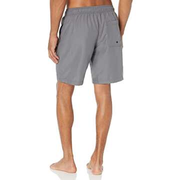 Amazon Essentials Men's 9" Quick-Dry Swim Trunk, Charcoal, Large