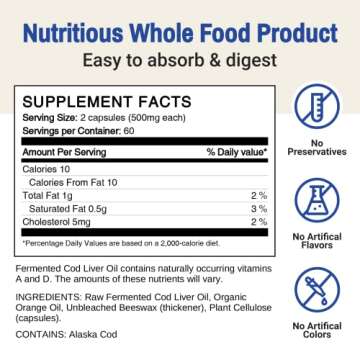 Green Pasture Fermented Cod Liver Oil - 120 Caps in Orange Flavor