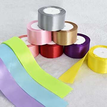 TONIFUL 2 in x 25 Yds Wide Claret Dark Red Satin Ribbon Solid Fabric Ribbons Roll for Crafts Chair Sash Valentine's Day Gift Wrapping Invitation Cards Floral Hair Bows Sewing Party Wedding Decoration