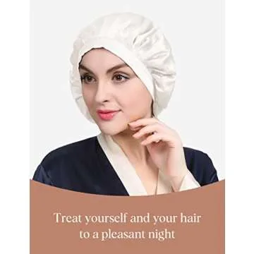 LILYSILK 100% Mulberry Silk Sleep Cap for Hair Care