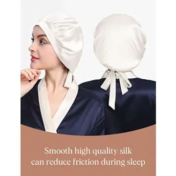 LILYSILK 100% Mulberry Silk Sleep Cap for Hair Care