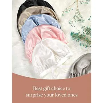 LILYSILK 100% Mulberry Silk Sleep Cap for Hair Care