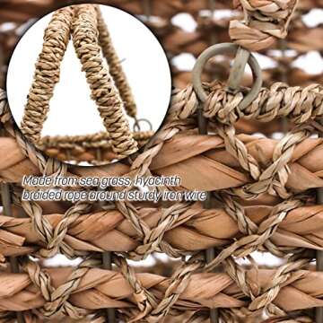 Trademark Innovations 16" Braided Rope Storage Stair Basket With Handles (Tan)