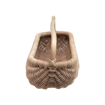 Hand-Woven Rattan Basket with Handle for Home Use