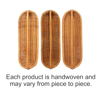 Hand-Woven Rattan Basket with Handle for Home Use