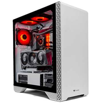 Thermaltake Glacier 370 Liquid-Cooled PC (AMD Ryzen 5 5600X, RTX 3070, 16GB RGB 3600Mhz DDR4 ToughRA...