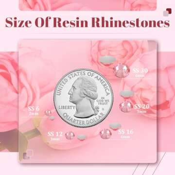 1500PCS 6mm Resin Rhinestones Bulk for Crafting (Dark Pink), Flatback Bedazzling Crystals for Crafts DIY Nail Decoration, Gems Charms for Tumbler Shoes Clothing Fabric with Pickup Pen and Tweezers