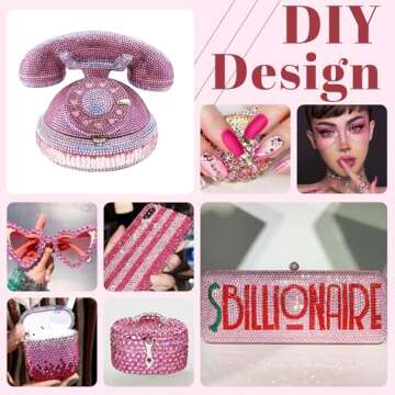 1500PCS 6mm Resin Rhinestones Bulk for Crafting (Dark Pink), Flatback Bedazzling Crystals for Crafts DIY Nail Decoration, Gems Charms for Tumbler Shoes Clothing Fabric with Pickup Pen and Tweezers