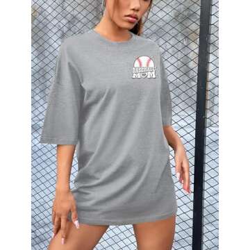 FASHGL Women Oversized Baseball Shirt - Soft and Stylish Tee