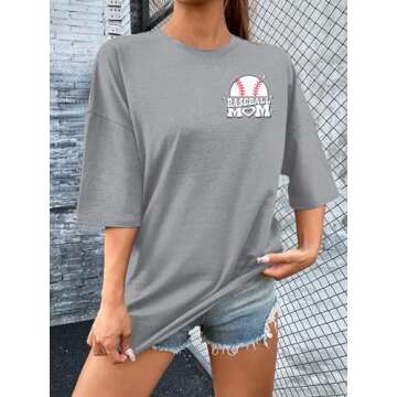 FASHGL Women Oversized Baseball Shirt - Soft and Stylish Tee