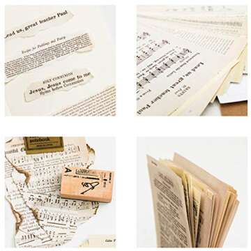 114 Pcs Junk Journal Pages Vintage Ephemera Pack Kraft Paper, Junk Journal Vintage Paper for Scrapbooking and Decoupage