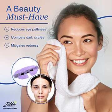 PerfeCore Eye Mask Get Rid of Puffy Eyes Migraine Relief, Sleeping, Travel Therapeutic Hot Cold Compress Pack With Cover Gel Beads, Spa Therapy Wrap for Sinus Pressure Face Puffiness Headaches Purple