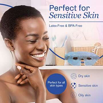 PerfeCore Eye Mask Get Rid of Puffy Eyes Migraine Relief, Sleeping, Travel Therapeutic Hot Cold Compress Pack With Cover Gel Beads, Spa Therapy Wrap for Sinus Pressure Face Puffiness Headaches Purple