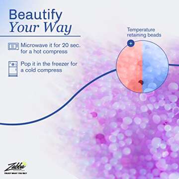 PerfeCore Eye Mask Get Rid of Puffy Eyes Migraine Relief, Sleeping, Travel Therapeutic Hot Cold Compress Pack With Cover Gel Beads, Spa Therapy Wrap for Sinus Pressure Face Puffiness Headaches Purple