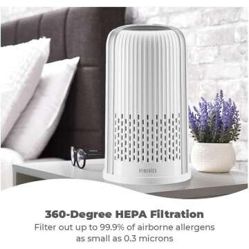 Air Purifier with 360-Degree HEPA Filtration System