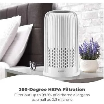 Air Purifier with 360-Degree HEPA Filtration System