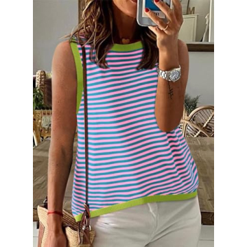 Shop Dokotoo Striped Summer Tops for Women, Casual Knit Top