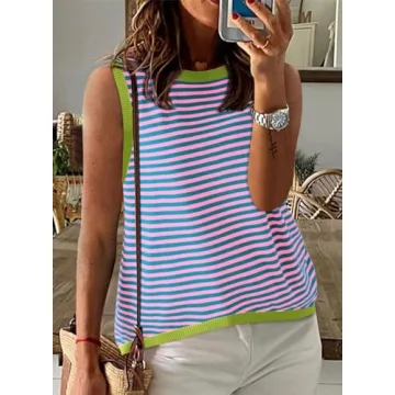 Shop Dokotoo Striped Summer Tops for Women, Casual Knit Top