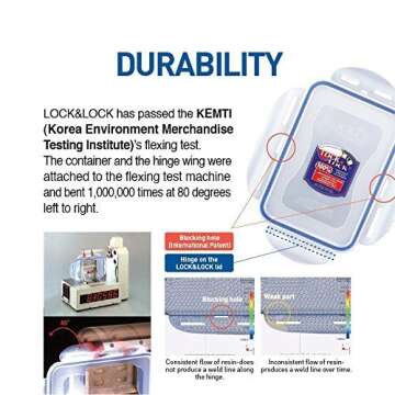 LOCK & LOCK LocknLock Classics Rectangular Food Container with Leak Proof Locking Lid, 180ml (110 x 90 x 48mm), 4.3 x 3.5 x 1.9, Clear