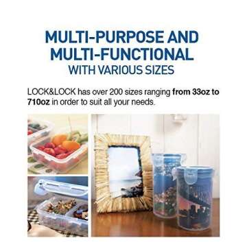 LOCK & LOCK LocknLock Classics Rectangular Food Container with Leak Proof Locking Lid, 180ml (110 x 90 x 48mm), 4.3 x 3.5 x 1.9, Clear