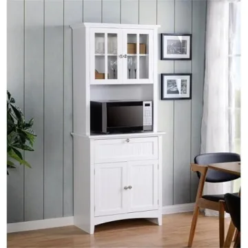 American Furniture Classics 25504 White Hutch Cabinet
