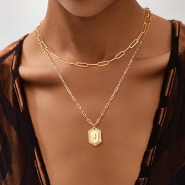 Personalized MEVECCO Dainty Gold Initial Necklace for Women
