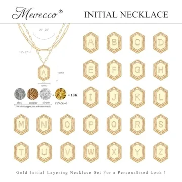 Personalized MEVECCO Dainty Gold Initial Necklace for Women