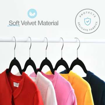 Home-it Premium Velvet Hangers 50 Pack - Ultra Thin Black Suit Hangers Non Slip - Heavy Duty Clothes Hangers for Closet, Shirt Pants, Hook Swivel 360