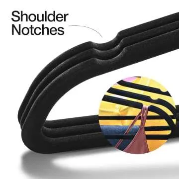 Home-it Premium Velvet Hangers 50 Pack - Ultra Thin Black Suit Hangers Non Slip - Heavy Duty Clothes Hangers for Closet, Shirt Pants, Hook Swivel 360