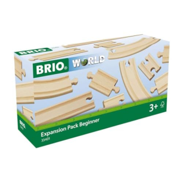 BRIO World 33401 Beginner's Expansion Pack | 11-Piece Kids Wooden Train Track Set | Enhances Motor S...