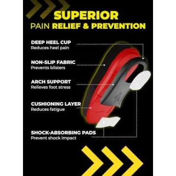 Premium Anti-Fatigue Shoe High Arch Support Insoles Men Women - Plantar Fasciitis Inserts - Orthotic Inserts Shoe Soles Standing All Day - Flat Feet Foot - Work Boot Insoles