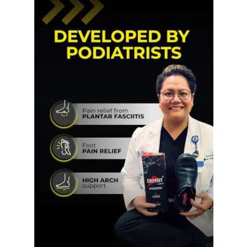 Premium Anti-Fatigue Shoe High Arch Support Insoles Men Women - Plantar Fasciitis Inserts - Orthotic Inserts Shoe Soles Standing All Day - Flat Feet Foot - Work Boot Insoles