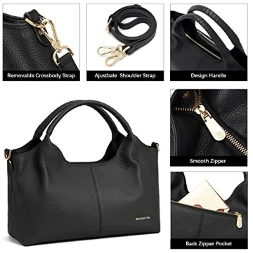 BOSTANTEN Genuine Leather Handbags for Women - Stylish Purse