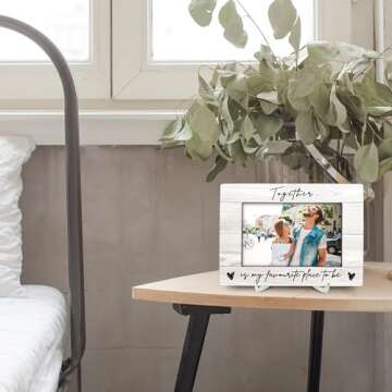 Luipk Couple 8x6 Picture Frames, Engagement Wedding Gifts Photo Frame, Anniversary Couple Gifts for Boyfriend Girlfriend Newlywed, Romantic Mr And Mrs Love Frame for Wall Tabletop Display