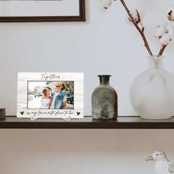 Luipk Couple 8x6 Picture Frames, Engagement Wedding Gifts Photo Frame, Anniversary Couple Gifts for Boyfriend Girlfriend Newlywed, Romantic Mr And Mrs Love Frame for Wall Tabletop Display