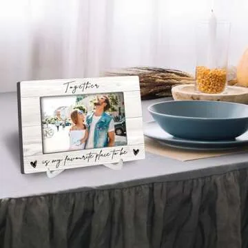 Luipk Couple 8x6 Picture Frames, Engagement Wedding Gifts Photo Frame, Anniversary Couple Gifts for Boyfriend Girlfriend Newlywed, Romantic Mr And Mrs Love Frame for Wall Tabletop Display