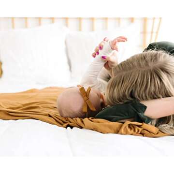 Copper Pearl Baby Bows: Stylish Headbands for Baby Girls, Premium Soft and Stretchy Baby Headbands, Perfect for Newborns, Trendy Designs - Camel