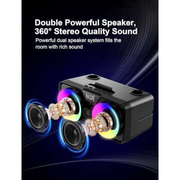 Portable Karaoke Machine with Wireless Microphones and LED Lights