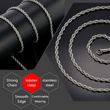 HolyFast Twist Chain Necklace - Stylish Stainless Steel Jewelry