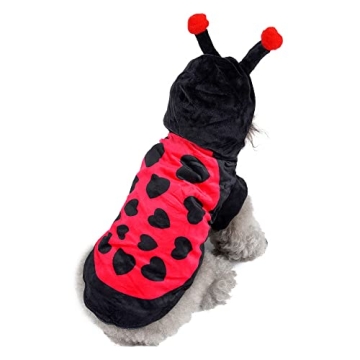 Mogoko Ladybug Dog Costumes, Pet Halloween Cosplay Hoodies, Adorable Ladybird Cat Costume,Animal Fle...